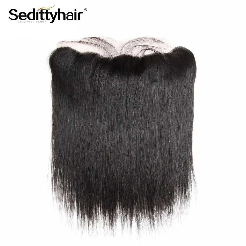 

Seditty hair Brazilian Straight Virgin Hair 13x4 Lace Frontal Knots Bleached with Baby hair 100% Human Hair Free Shipping