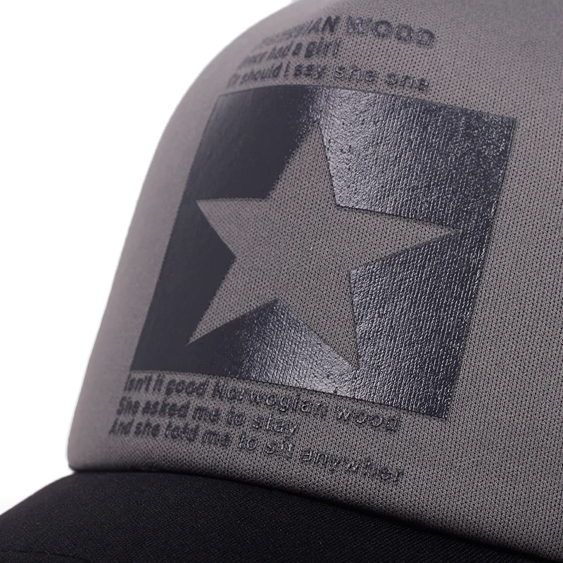 Unis Baseballkappe mit fünfzackigem Stern-Aufdruck, Frühling und Sommer, atmungsaktive Netzkappen für Männer und Frauen, Outdoor-Sonnenschutzhut, verstellbarer Wild-Hut – Detail 5
