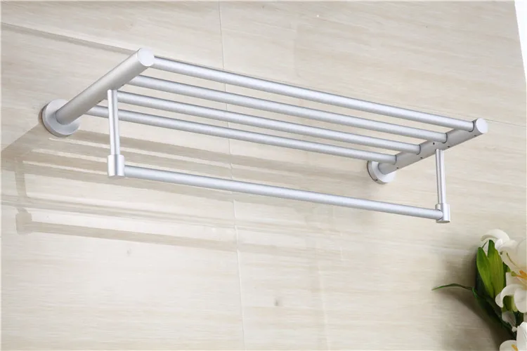 Rak Handuk Ruang Aluminium Rak Handuk Kamar Mandi Batang Rambut Dinding Gantung Rak Perangkat Keras Liontin