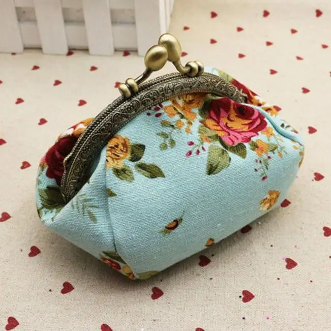 Mini Purses Women Lady Retro Vintage Flower Small Wallet Hasp Purse Clutch Bag small coin purse monederos para monedas Hot Sale