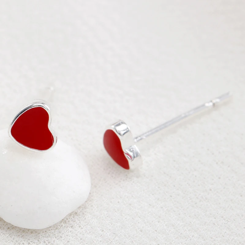 REETI 925 Sterling Silver Red H  Stud Earrings For Women 2018 New Trend Personality Lady Fashion Jewelry