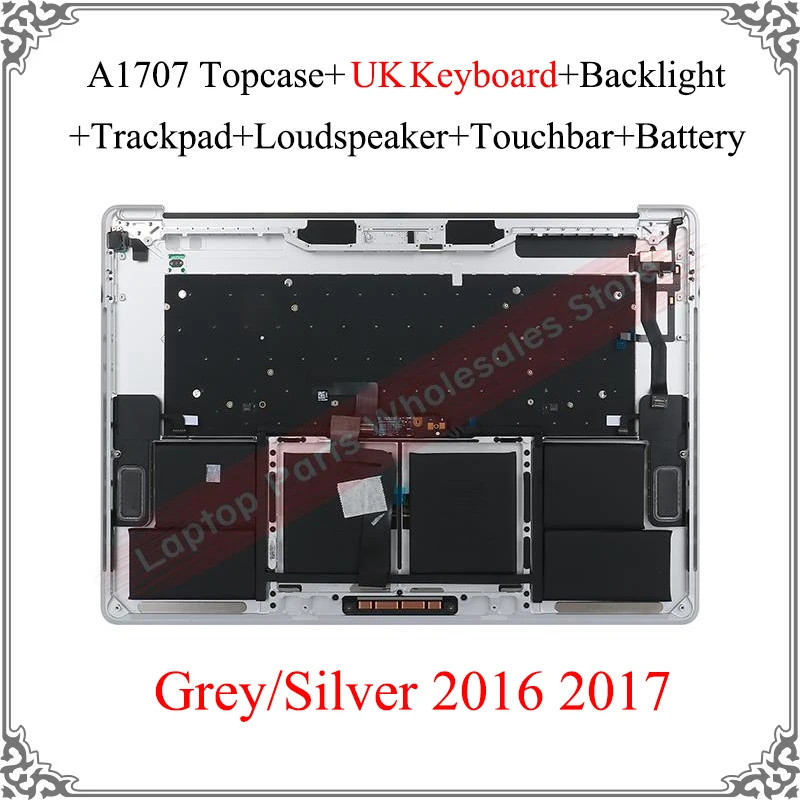 

For Macbook Pro 15.4" A1707 Topcase UK Keyboard Backlight Trackpad Loudspeaker Touchbar A1820 Battery 2016 2017 New Assembly