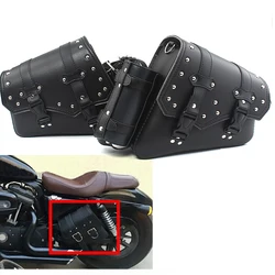 Motorcycle Retro Leather Black Saddlebag Swingarm Solo Bag w/ Cup Holder For Harley XL Dyna Softail Scout Sixty Bobber R nineT