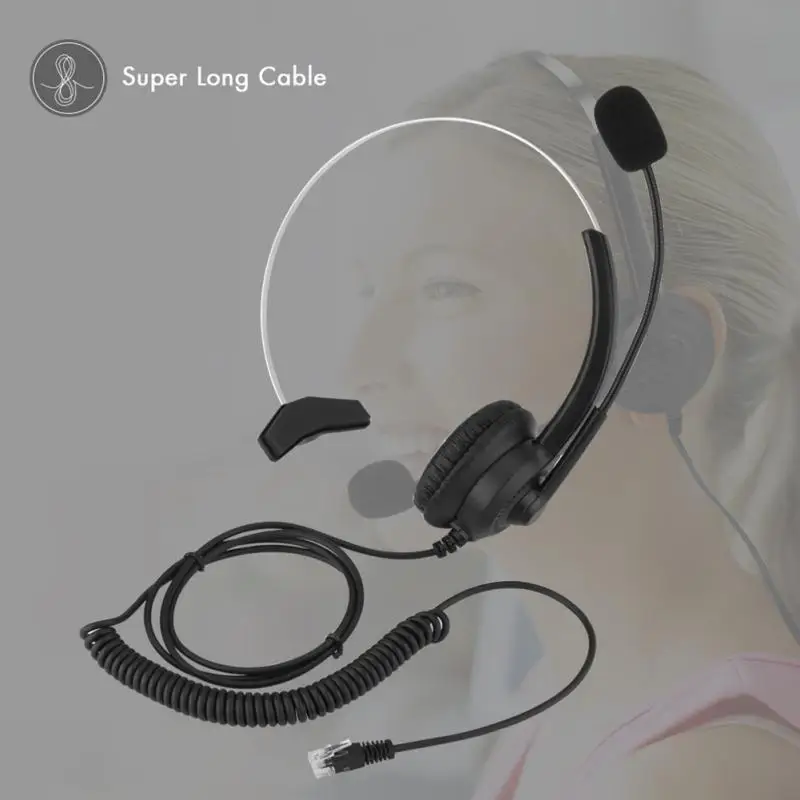 KINGSTAR Call Center Headset With Microphone Crystal Plug Telephone Voice Interphone Headphone Customer Services Wired Earphones