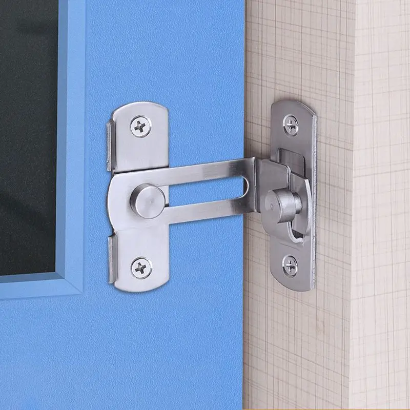 In Acciaio Inox Ad Angolo Retto Meccanismo di Bloccaggio Scorrevole Barn Door Porte Serratura Finestre Di Sicurezza Home Security Anti-Theft Guardia
