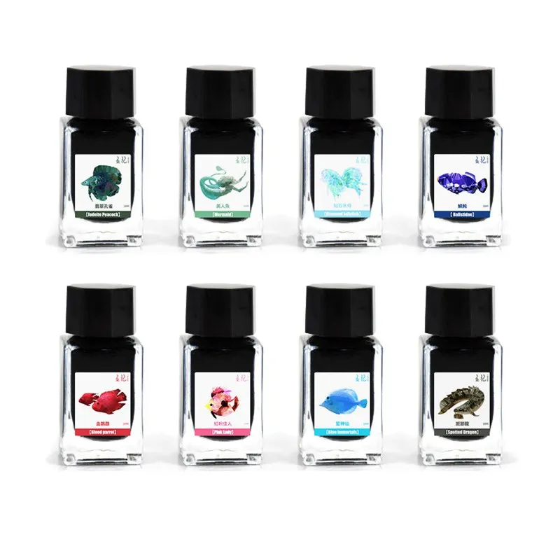 18ML 16 Colors Gradient Gold Powder Non-Carbon Color Ink Refill For Fountain Dip Pen Calligraphy Writing Painting Stationery