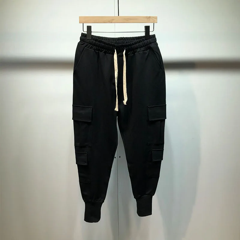 Men's New Street Dark Multi-Pocket Fashion Trend Stretch Casual Loose Large Size Small Foot Cargo Pants