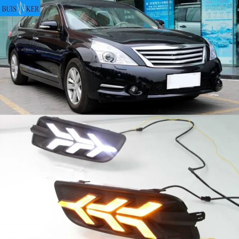 

Car White Led Drl For Nissan Altima Teana J32 2011 2012 Daytime Running Lights Front Bumper Turn Signal Lamp