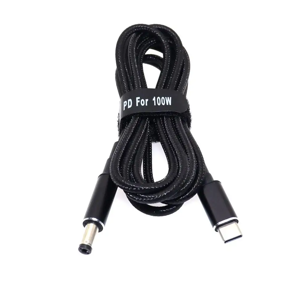 1.8m USB 3.1 typ C do DC 5.5*2.1MM PD Emulator wyzwalacz kabel do ładowania, USB-C do 5521 100W kabel 5A