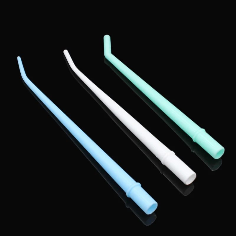 25pcs Plastic Curved Tips Surgical Aspirator Dental Saliva Ejector Tips Disposable Autoclavable Suction Tube 1/4