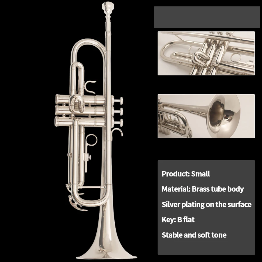 Trumpet musical instrument, B-flat trumpet, professional performance for children and adult beginners