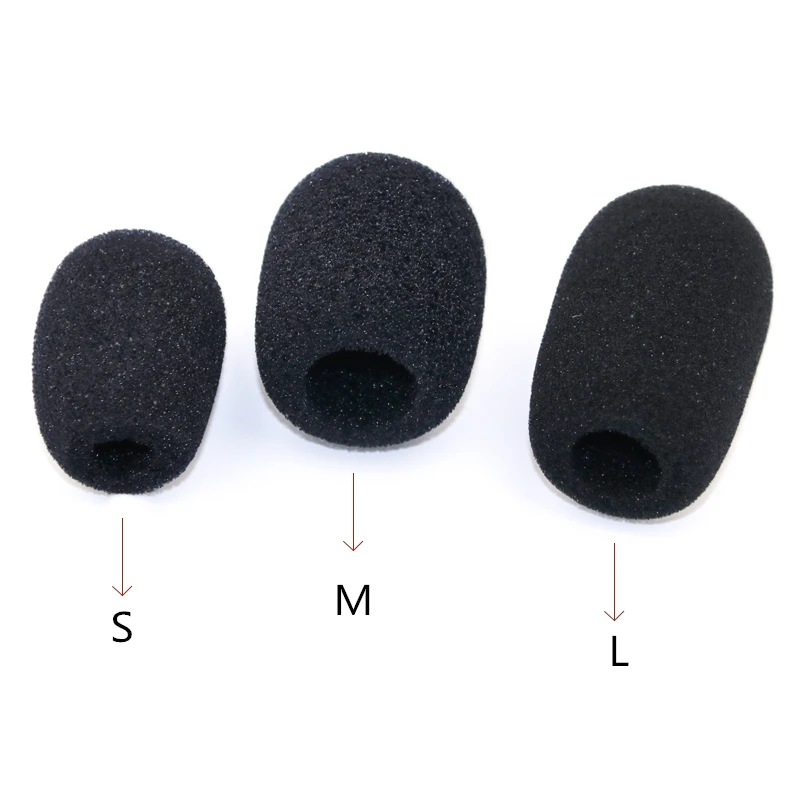 10pcs Headset Replacement Foam Microphone Cover Telephone Headset Mic Cover Microphone Windscreen Windshied Headset Sponge S/M/L