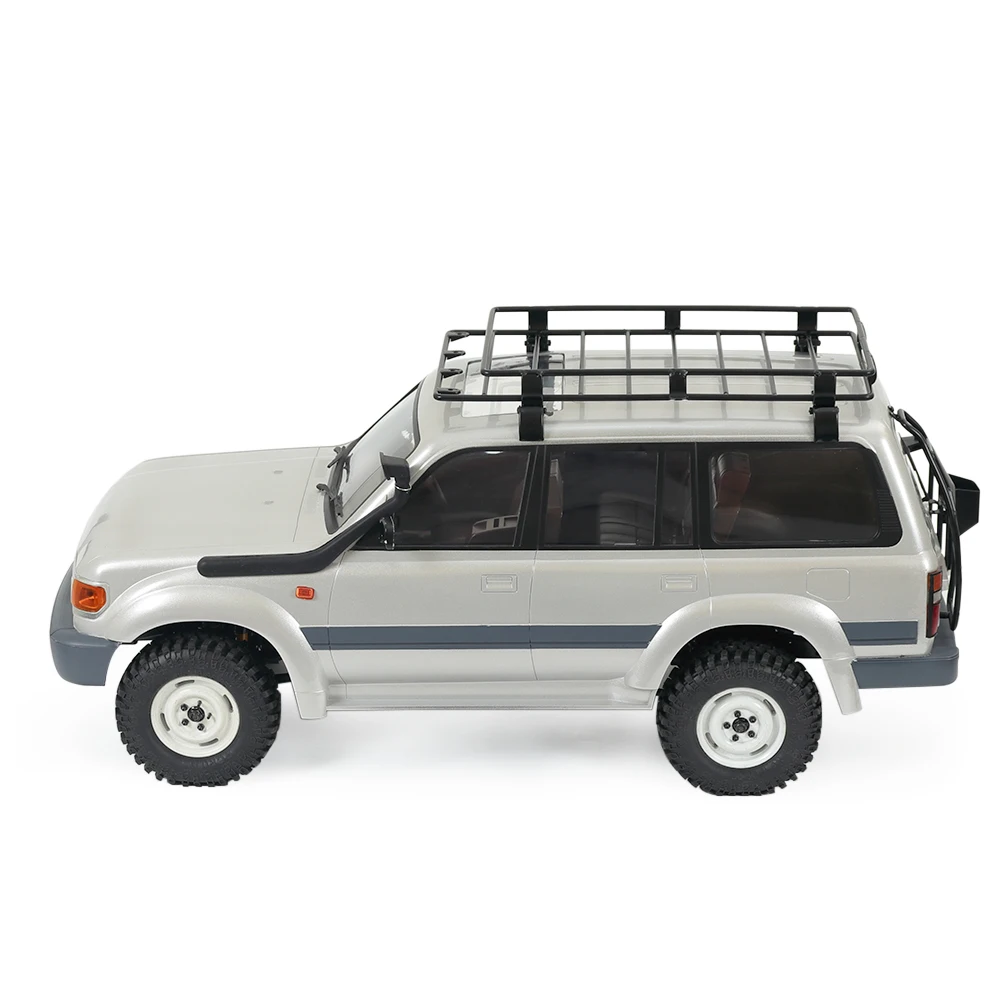 1/10 Scale LC80 Hard Body Mount Roof Rack Interior Tail Ladder Spare Wheel Carrier Snorkel LED Lamp for RC Crawler TRX4 SCX10