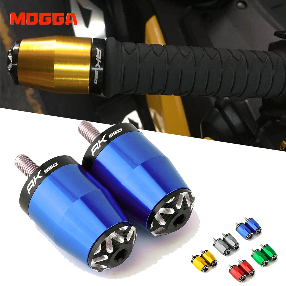 

AK550 LOGO Motorcycle Accessories CNC Aluminum Hand Bar Ends Scooter Handle Bar End Grips Cap For kymco ak 550 ak550 2017- 2021