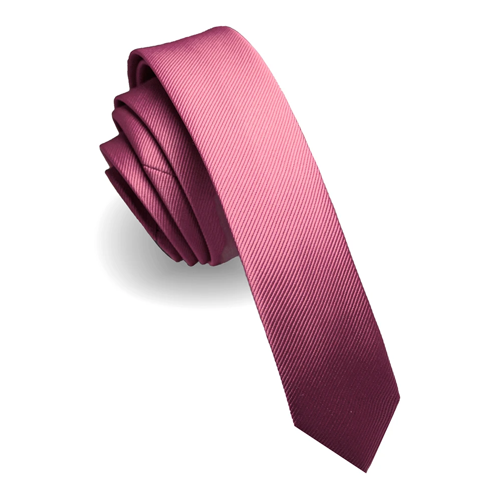 KAMBERFT Modische, schmale 4cm Seidenkrawatte, unifarben in Schwarz und Rot, handgefertigte, gewebte, schmale Krawatte für Herren für Hochzeiten und Partys. – Detail 20