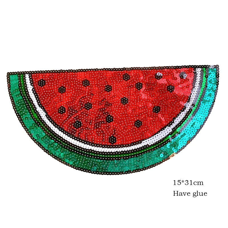 Wholesale Patches Sequins Watermelon BadgeS Embroidery Patch Clothing Accessories Sewing Supplies Iron on patches