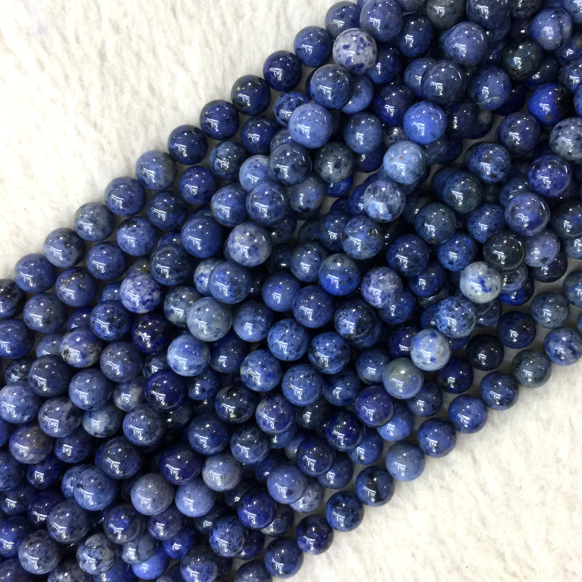 

Veemake Blue Dumortierite DIY Necklace Bracelet Earrings Natural Crystal Gemstone Round Loose Beads For Jewelry Making 06209