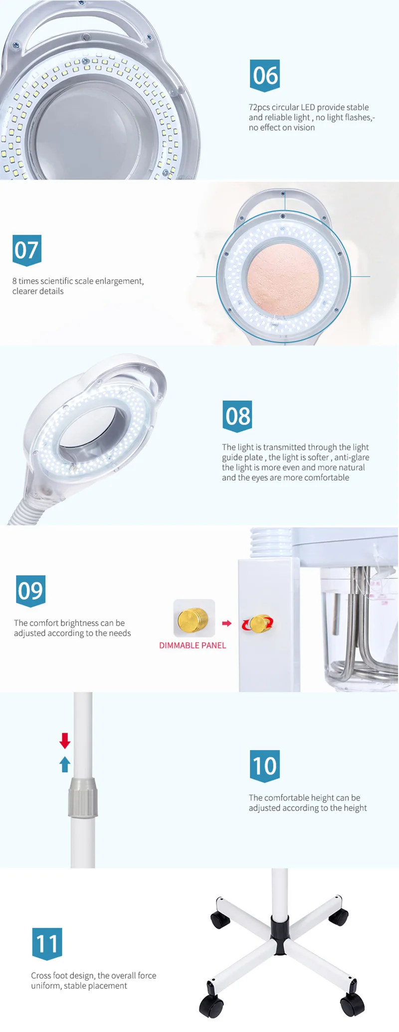 3 in 1 Facial Steamer Hot and Cold Steam with 8X LED Magnifying Lamp Ozone Nano Ionic Humidifier Vaporizer Aromatherapy Mist