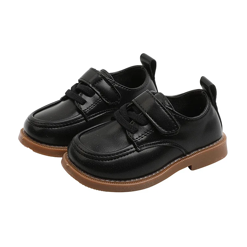 

Fashion Kids Shoes New Little Boys Leather Shoes Soft Bottom Pure color Children Leisure Shoes Black Brown Beige White 1-7T