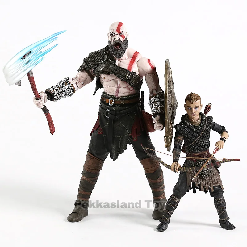 God of War figure toy Kratos & Atreus Ultimate KO\'s NECA Axe Shield Son Loki set PVC Action Figure Model Toy