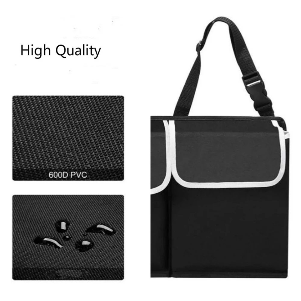 Sac de rangement pour siège arrière de voiture multi-poches, organisateur d\'accessoires pour coffre de véhicule, filet élastique en maille