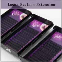 1 tray High quality J Curl B Curl C Curl Short  5mm 6mm 7mm Natural Long Under Eyelash Extention Makeup Lower Bottom Lashes