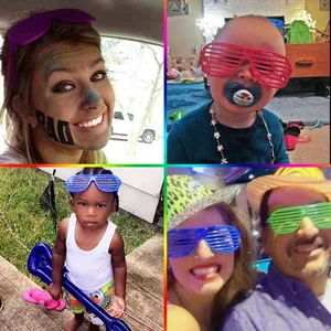 Gözlük, panjur dekoru, doğum günü tonları, tema retro ve Rock & Roll Parti Malzemeleri, hip hop müzik, Hip-Hop, 80'ler, 90'lar, 1 adet, 6 adet Partinin 6 büyük satışı, rock and roll dekoru - №1