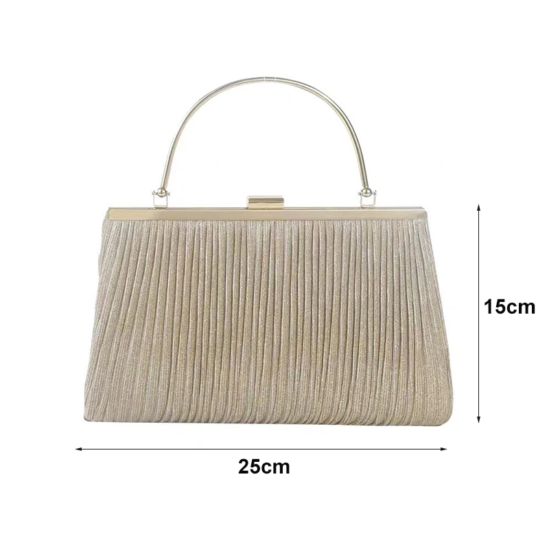 Women Glitter Handbag Luxury Apricot Evening Clutch Bag Party Chain Shoulder Bag Female Wedding Dinner Purse Silver Bag ZD01