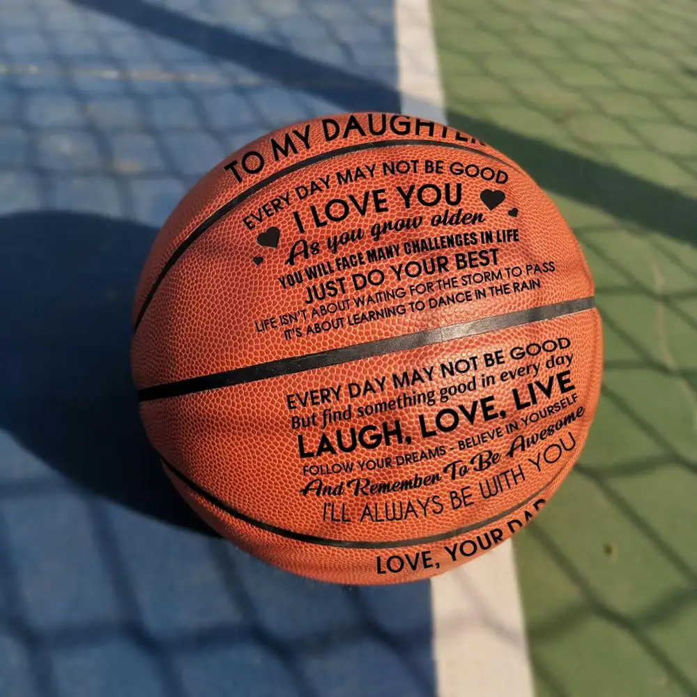 Dad To My Daughter You Basketball Wholesale or retail  Cheap Basketball Ball Official Size7 Basketball With Net Bag+ Needle