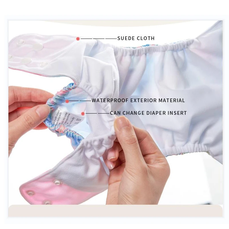 HappyFlute 8 diapers+8 Inserts Baby Cloth Diapers One Size Adjustable Washable Reusable Cloth Nappy For Baby Girls and Boys