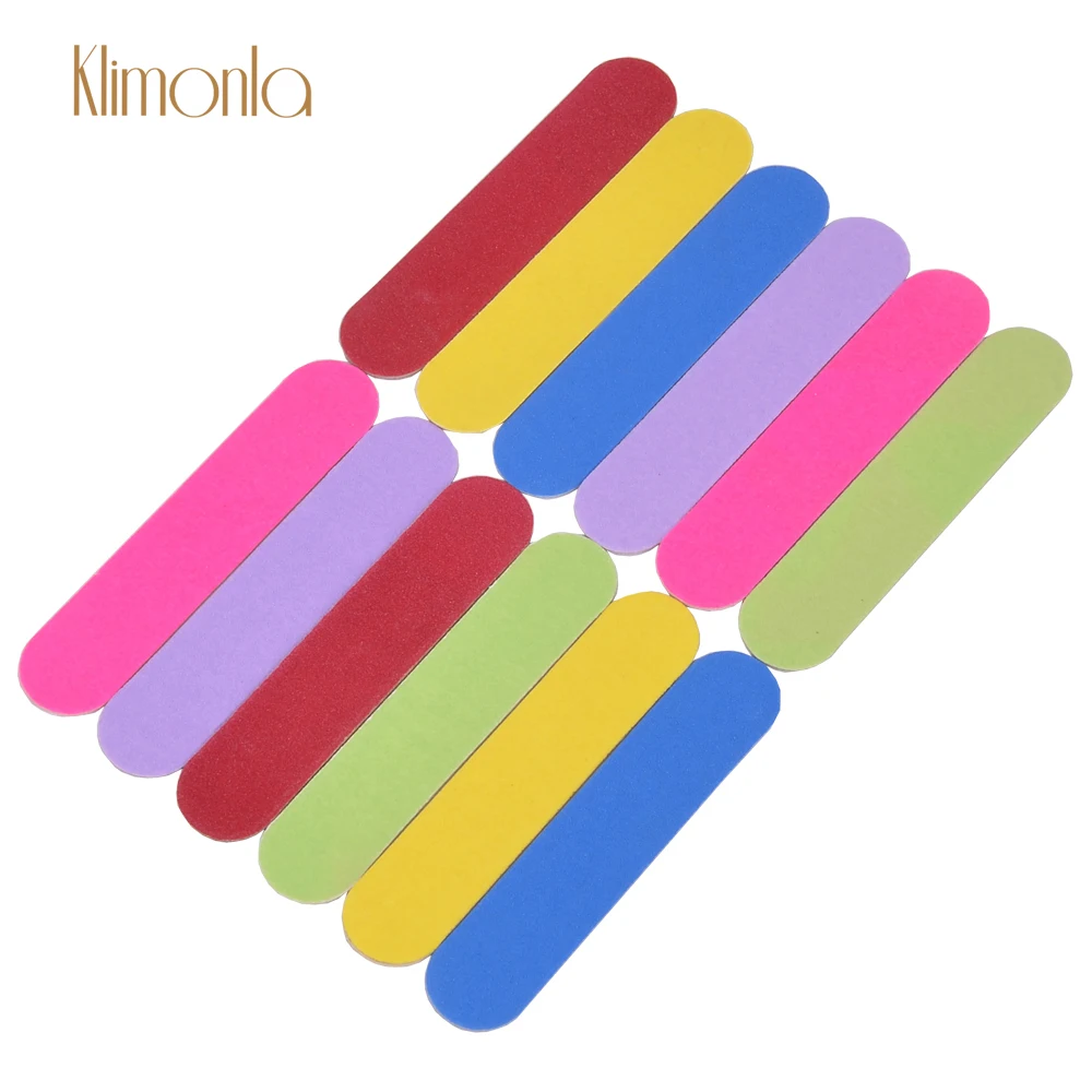 

50/100Pcs/Bag Mini Wooden Nail Files 240/240 Sandpaper Multi Color Design 9*1.8cm Nail Care Manicure Buffer Lime a ongle Tools