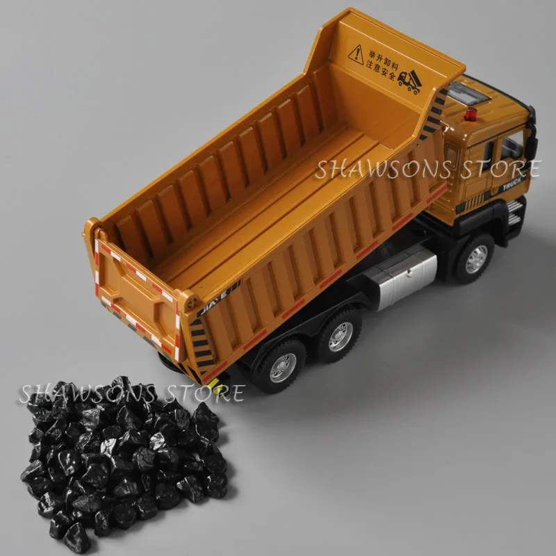 1:50 Diecast Metal Construction Vehicle Model Dump Truck Tipper Pull Back Toy With Sound & Light