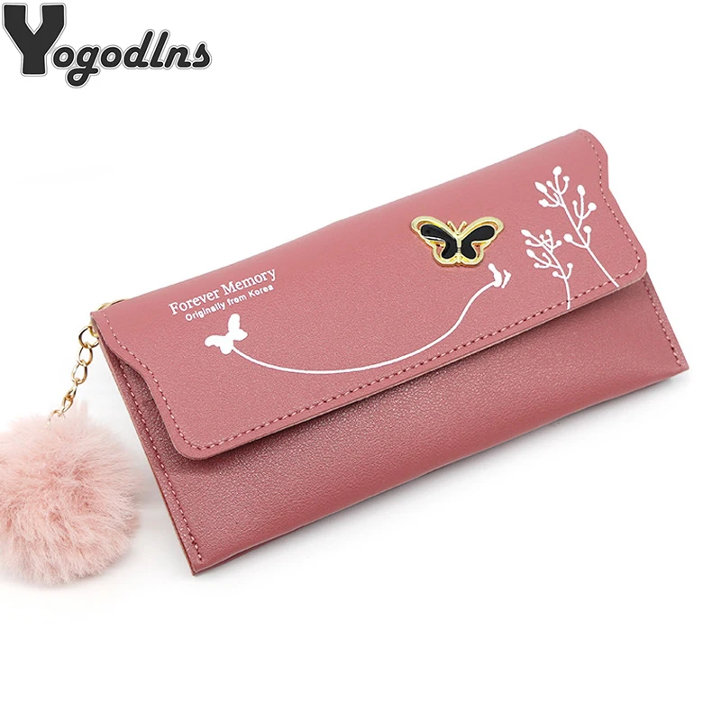 Women Wallet PU Leather Purse Female Wallet Butterfly Designer Pouch Handbag for Lady Coin Purse Card Holder Clutch Phone Pocket