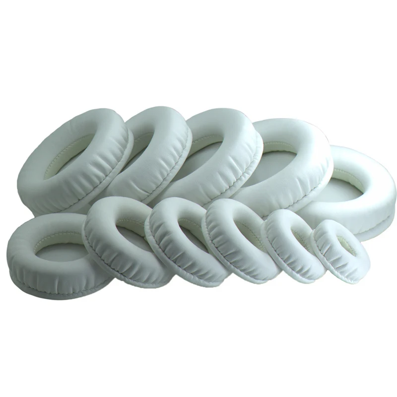 Replacement ear pads Round ear pads Repair parts 50mm 60mm 65mm 70mm 75mm 80mm 85mm 90mm 95mm 100mm 110mm white earphone sleeve