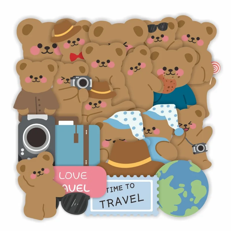 

10/30/50Pcs Travel Photo Bear Stickers Waterproof Decal Laptop Motorcycle Luggage Snowboard Fridge Car Pegatinas