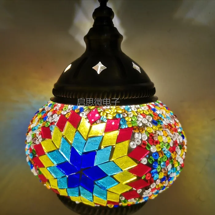 Nieuwste Mediterrane Stijl Art Deco Turkse Mozaïek Wandlamp Handgemaakte Mozaïek Glas Romantische Wandlamp