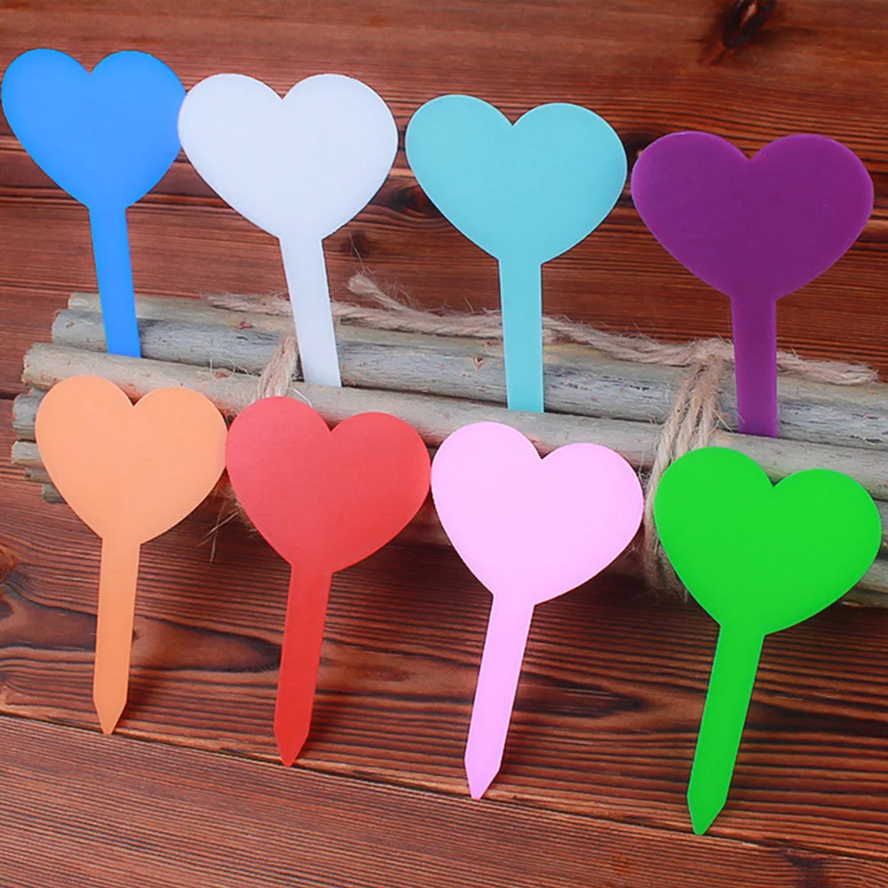 

30/50PCS Heart Shape Planting Labels Plastic Waterproof Thick Tags Reusable Nursery Flower Potted Herb Labels Markers Sign Stake