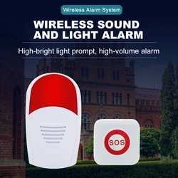 JINGLE BELLS-Alarma de seguridad de emergencia inalámbrica, zumbador de sirena de 120dB impermeable para exteriores, hogar, Hotel, escuela, banco, Hospital