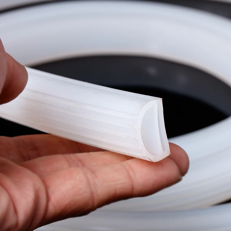 e Shape Silicone Rubber Sealing Strip Oven Door Seals High Temperature Heat Resistant Strip 5m White