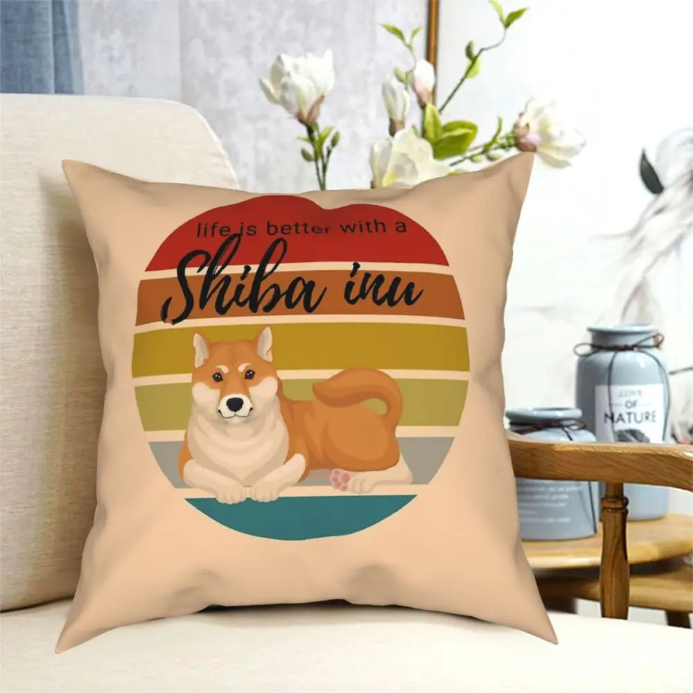 Shiba Inu Pup Square federa cuscino decorativo amante dei cani simpatico animale Casual federa decorazioni per la casa