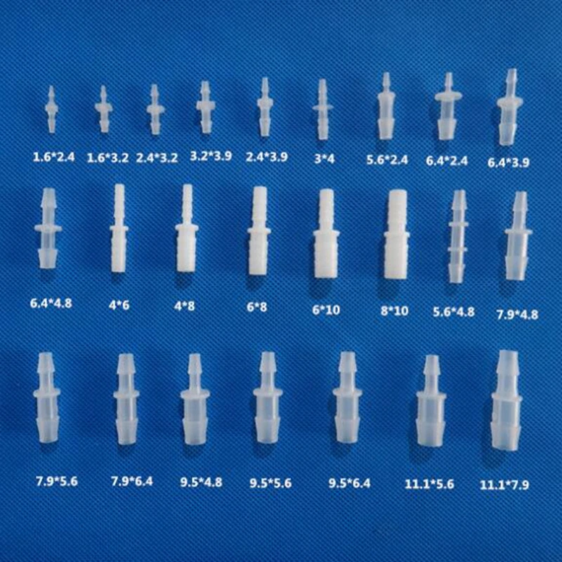 10pcs 1.6-6mm Reducing Straight Connector Aquarium Oxygen Pipe Plastic Adapter Fish Tank Elastic Aeration Hose Connectors