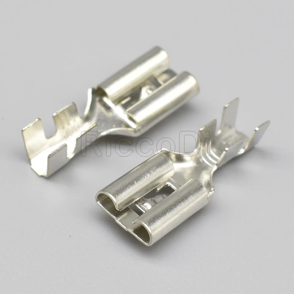 100Pcs Piece 9.5 Plug spring terminal DJ621-E9.5x1.2C Non-insulated Automotic Electrical Female Crimp Terminals