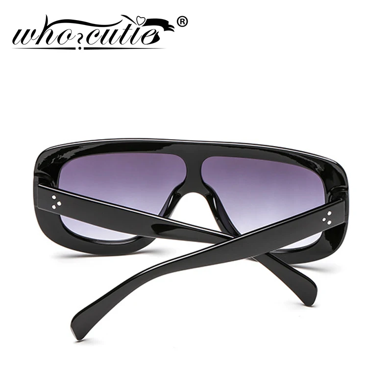 WHO CUTIE 2025 Oversized Sunglasses Women Brand Designer Shield Big Frame Flat Top Gradient Lens Sun Glasses Shades Lady OM87B