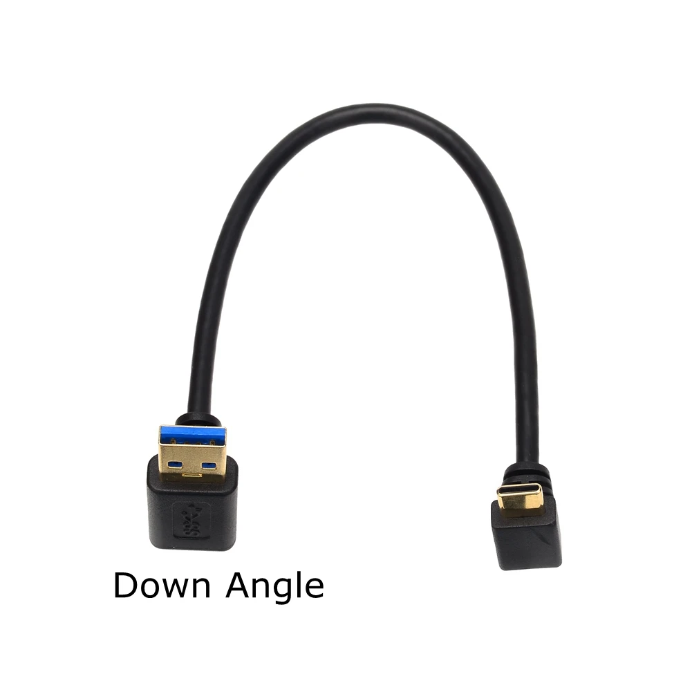 90 Degree Up Down Left Right Angle USB 3.0 Type A To USB C Up Angle Data Sync Charging Cable for Xiaomi Huawei P9 Samsung Note7