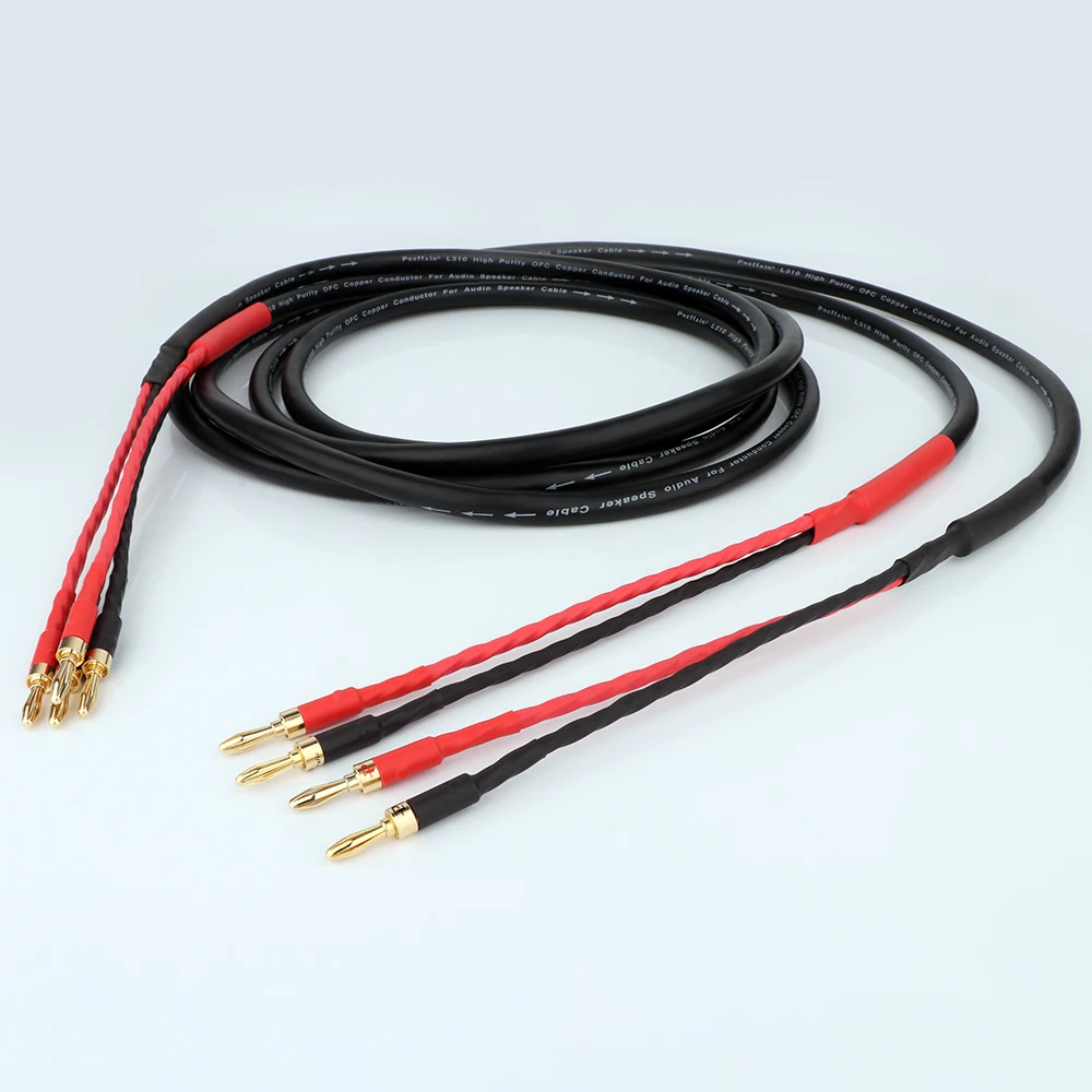 Audiophile audio L310  speaker cable with gold plated spade terminal audio loundspeaker cable