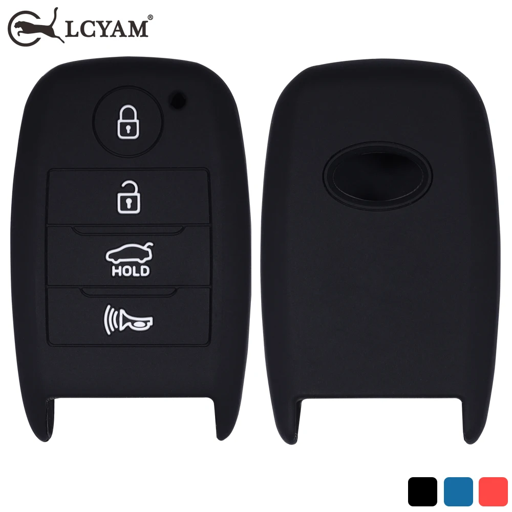 Silicone Remote Key Fob Cover Smooth Flexible Rubber Case 4 Button for 2017 Kia Niro 2019 Kia Niro EX 2015 Kia Sorent