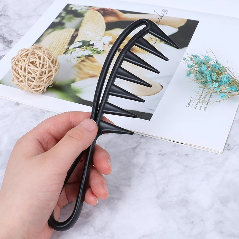 1PCS Handle Grip Large Tooth Curly Hair Comb Men Hairdressing Wide Teeth Comb Gift Hair Styling Comb