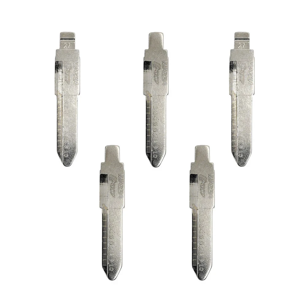 5pcs MZA24 #27 2 In 1 Lishi Key Blade Uncut Metal Shearing Teeth Blank Engraved Line Blade for Mazda