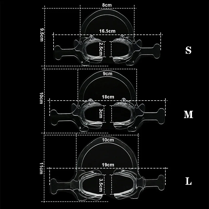 Ouvre-bouche en plastique orthodontique, écarteur de joues transparent avec poignée en forme de C, 1 pièce