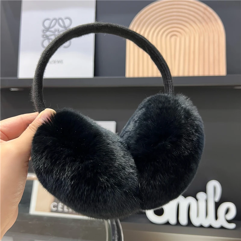 MPPM New Aarrival Unisex Women's Winter Warm Rex Rabbit Fur Earmuffs Girls Ear Muffle Earflap Ear Cover Double Sided